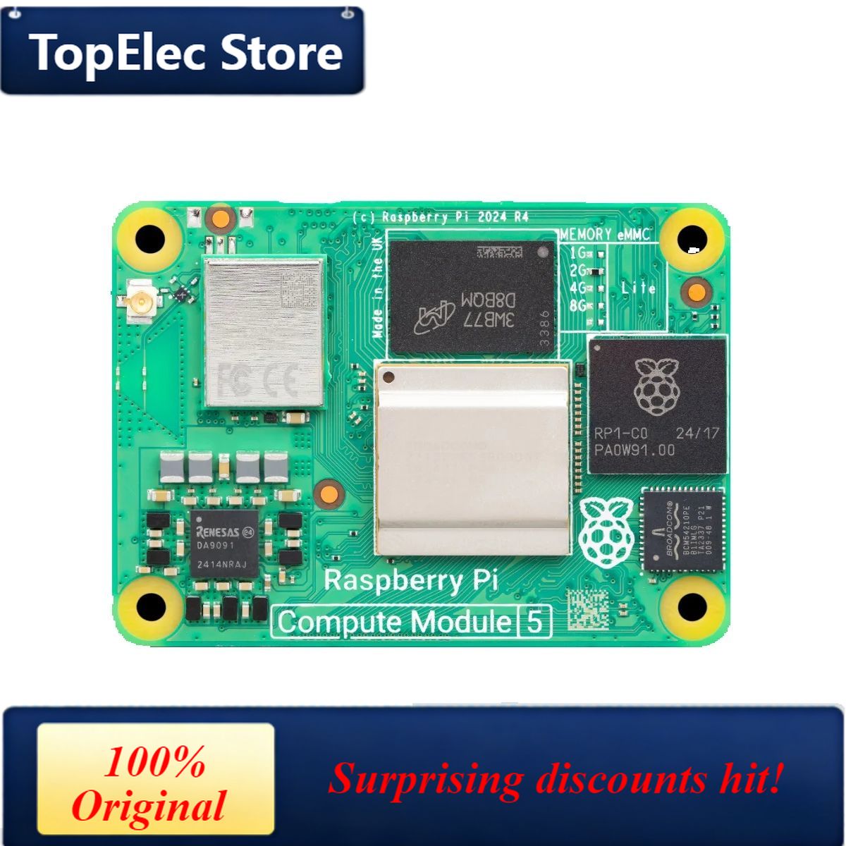 Raspberry Pi 5 8Gb Board - لوحة تطوير TopElec Raspberry Pi Compute