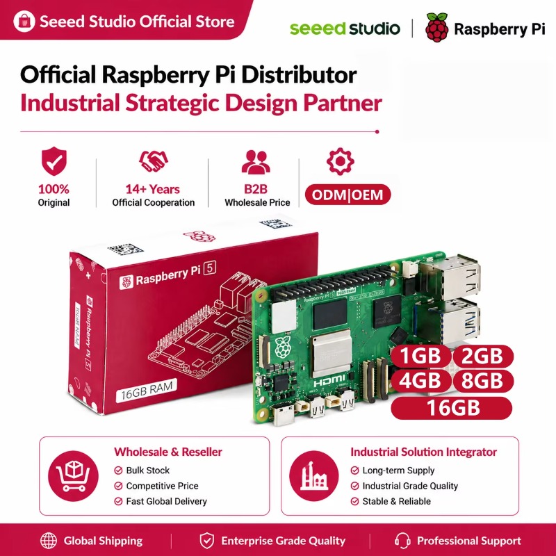 منتج بالجملة: مجموعة لوحة تطوي - مراجعة Raspberry Pi 5 8Gb Board وسعره